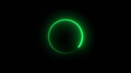 Neon light forever frame loading icon. Animated spinning load icon.
