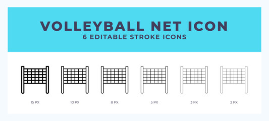 Volleyball icon symbol. Logo illustration thin line. Bold line vector icons. Editable stroke