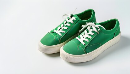 stylish green womens sneakers on a clean white background