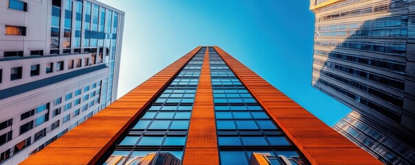 Wall Mural - Modern Commercial Building Under Blue Sky