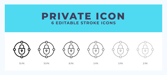 Sticker - Private line icon. Thin line. Bold line. Vector illustration.