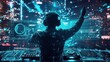© GoodandEvil - Futuristic DJ controlling music in digital environment
