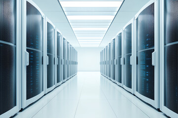 cloud storage infrastructure being deployed across multiple servers, symbolizing scalable data solut