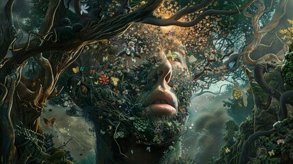 Wall Mural - Enchanted Forest: A Surreal Nature Dream