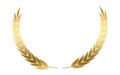 Wall Mural - gold laurel wreath, golden circular laurel olive branches greek wreath vector illustration, a winner
