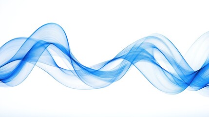 Poster - Abstract blue wave design with flowing lines on a white background.