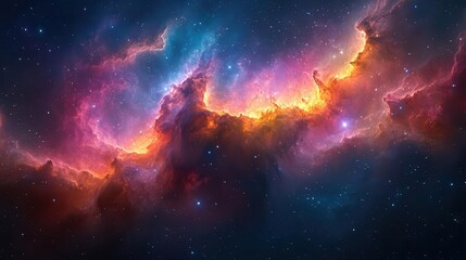 Wall Mural - cosmic nebula swirling with vibrant colors star clusters twinkling deep space exploration aweinspiring celestial vista