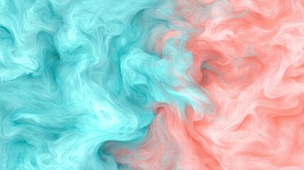 Canvas Print - A swirling abstract pattern in blue and coral colors, evoking fluidity and motion.