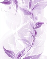 Sticker - A delicate floral design featuring purple leaves and swirls on a light background.