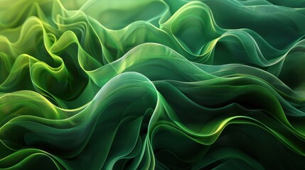 Wall Mural - Abstract green background in the form of waves