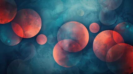 Wall Mural - Abstract blue background with circles