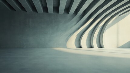 Wall Mural - elegant lines and subtle shadows craft an inviting modern architectural space for inspiration.