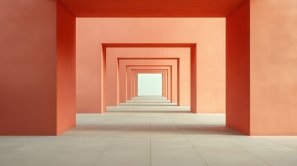 Wall Mural - endless horizons: captivating symmetry in the architecture of stunning corridors and frames