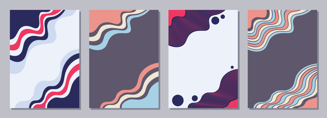 Wall Mural - set of flyers, posters, banners, placards, brochure design templates a6 size. graphic design templat