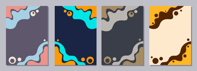 Wall Mural - set of flyers, posters, banners, placards, brochure design templates a6 size. graphic design templat