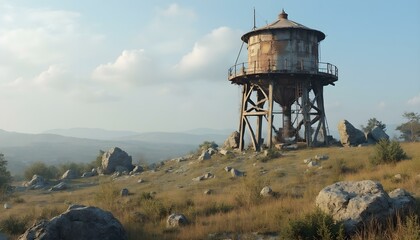 A water tower representing water supply and water storage