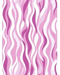 Poster - A vibrant abstract pattern with flowing pink and white waves.