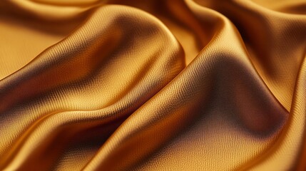 Wall Mural - soft, luxurious golden satin fabric, draped and flowing.