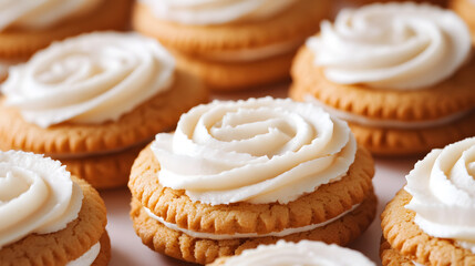 Wall Mural - Vanilla Cookie Sandwich Background