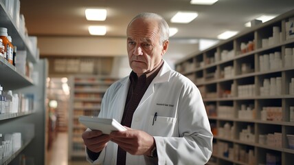 Sticker - A pharmacist holds a medication package