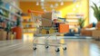© Fxquadro - Shopping cart in a store aisle, bright orange tones