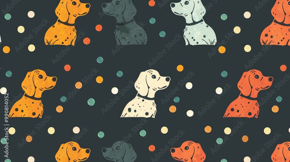 Adorable dog wallpaper with seamless dotted background: perfect for pet ...