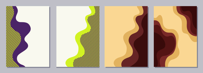 Wall Mural - set of flyers, posters, banners, placards, brochure design templates a6 size. graphic design vector 
