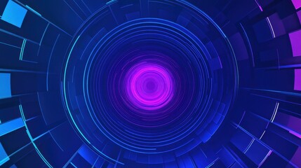 A dynamic abstract composition featuring intersecting lines of vibrant blue and pink light against a dark background. The image evokes feelings of energy, movement, and futuristic technology.