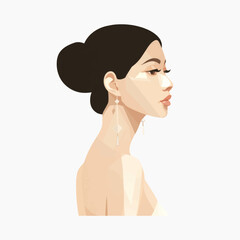 Poster - Elegant geometric woman profile illustration