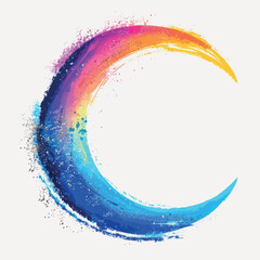 Canvas Print - Colorful crescent moon art