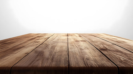 Poster - Wooden empty table template, desk mock-up isolated