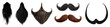 © Sandra Chia - Collection Set of mustache moustache beard goatee on transparent cutout PNG file. Many different style. Mockup template for artwork design