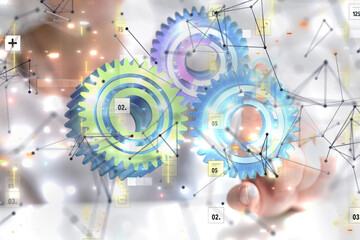 Wall Mural - gear Technology background. Big data concept