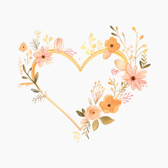 Poster - Floral heart delicate elegant design