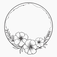 Sticker - Floral wreath outline design