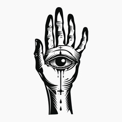 Canvas Print - Mystical hand with eye