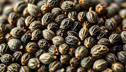 Wall Mural - Close-up of aromatic ground cumin seeds ideal for culinary adventures and spice-themed creations