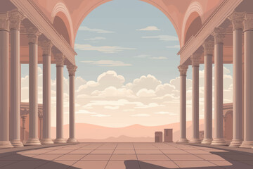 Poster - Ancient architectural columns under sky