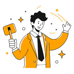  selfie business illustration of a man