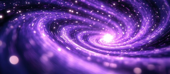 Wall Mural - Stunning Purple Spiral Galaxy with Glowing Stars in Deep Space