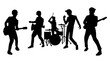© Febrial Chalik - Silhouettes of band groups on a transparent background. Perfect for stickers, tattoos, icons, logos
