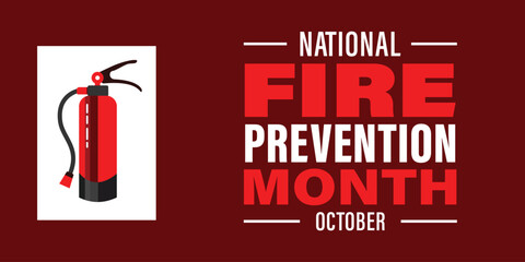 national fire prevention month background or banner design template