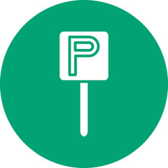 Wall Mural - Parking Sign glyph circle icon