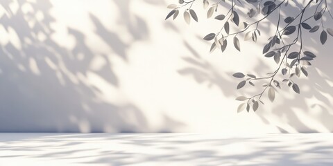 Wall Mural - Beautiful Abstract Background with Leaves and Shadows