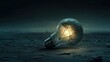 © INsprThDesign - A cracked light bulb glowing gently on a dark surface, representing broken ideas and innovation.