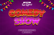 © Aziramada - Comedy show editable text effect with purple background
