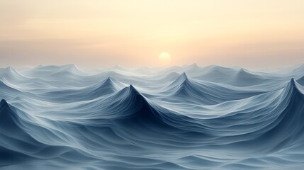 Smooth flowing Abstract water waves, peaceful, minimal aesthetic.