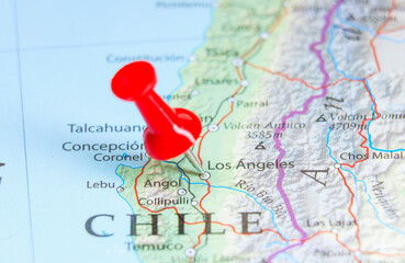 Los Angeles, Chile pin on map