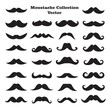 © Hiroki - A collection of different black silhouettes of mustaches in various styles and shapes, on a white background