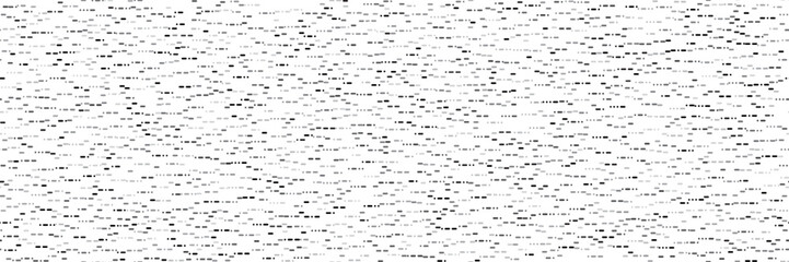 Abstract grey Morse code symbols on white background as a seamless pattern. Irregular bg with specific signs. Points and dashes in simple vector illustration